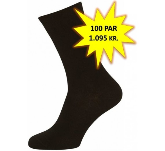 100 Par Sorte Sokker Størrelse 48-53 (100-pak)
