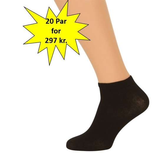 20 Par Sorte Ankelsokker str. 36-39