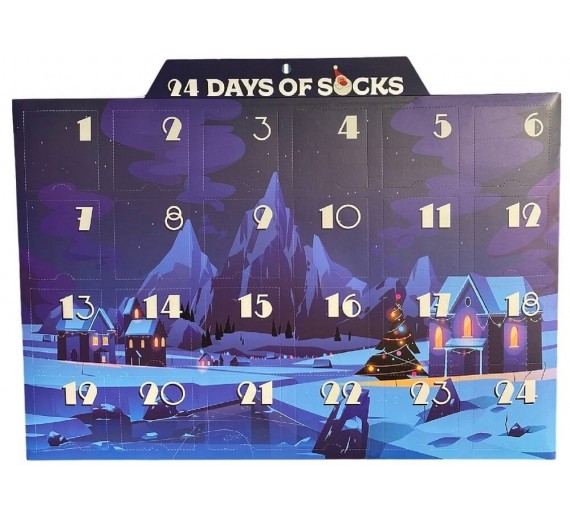 Pakkekalender 24 par sorte strømper (bomuld) str. 36-40